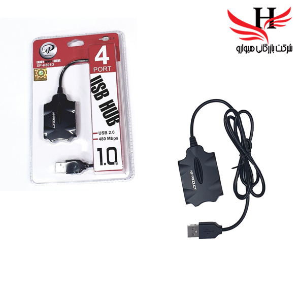 تصویر هاب سيم دار ايکس پي 4 پورت xp-801